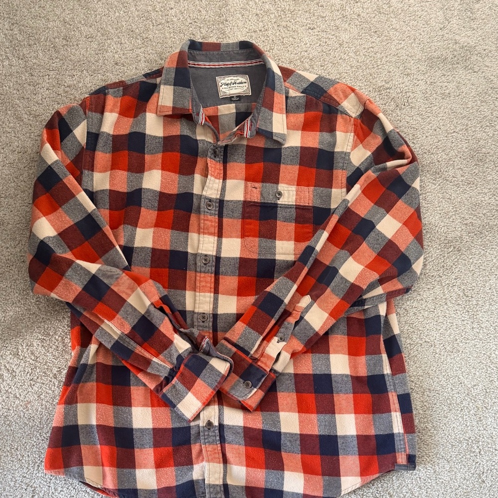 Men's XL Plaid Flannel Shirts- Flag & Anthem, Hawker Rye - Picture 5 of 7